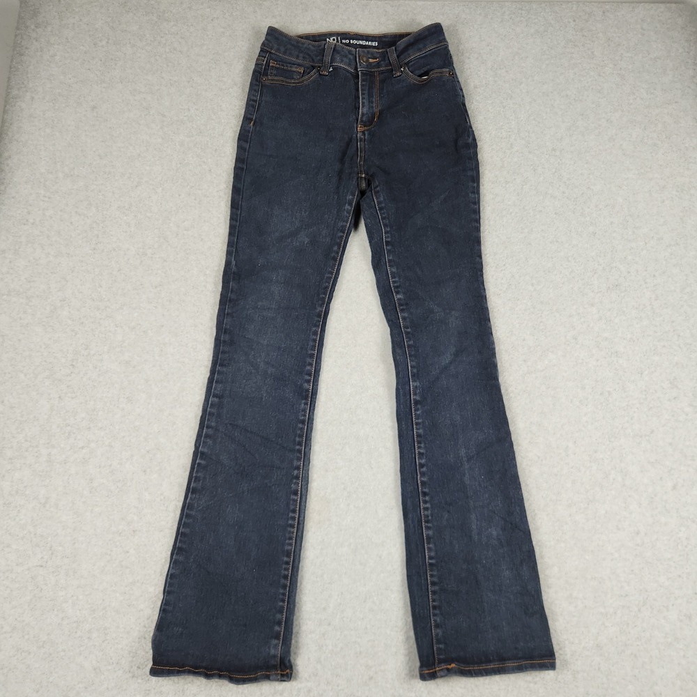 No Boundaries Bootcut Jeans Womens 5 Blue Denim Stretch High‎ Waisted Streetwear
